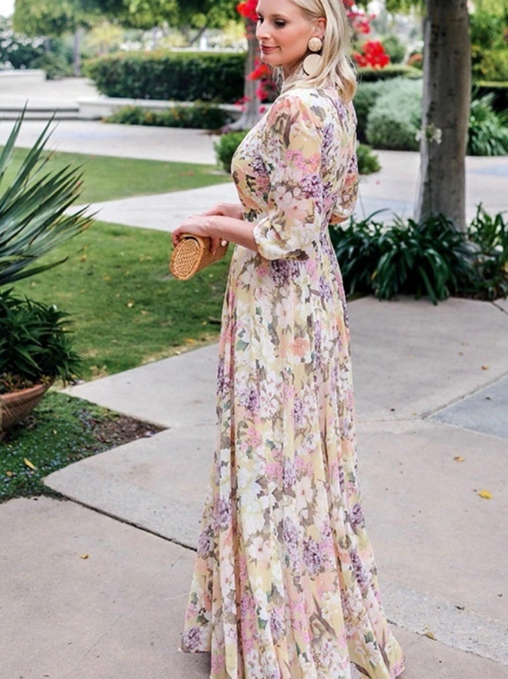 Yumi Kim Farrah Dress Floral Maxi Dress Pink & Green Size Medium